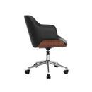 Black Wooden Office Chair Computer Pu Leather Desk Chairs Executive