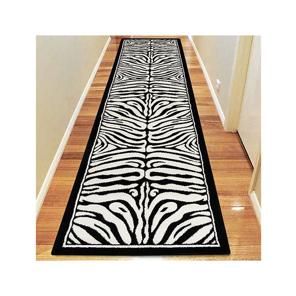 Boston Black Hallway Runner Rug