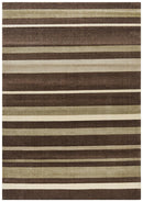 City Stylish Stripe Brown Beige Rug