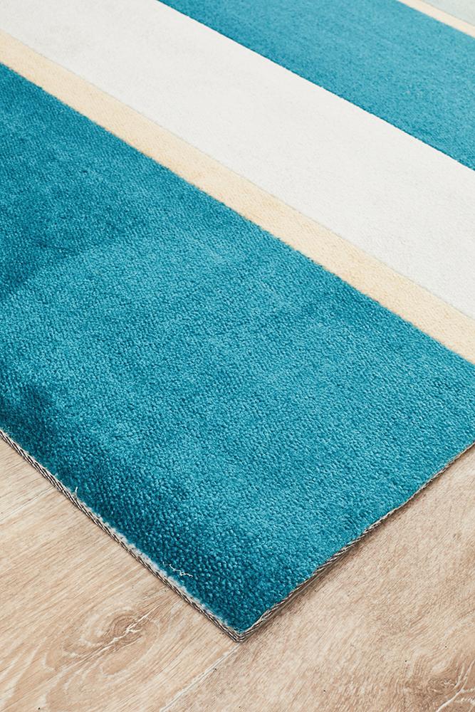 City Modern Blue Bands Rug