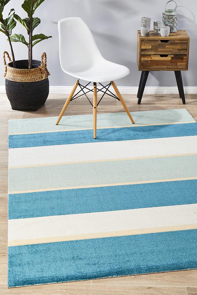 City Modern Blue Bands Rug