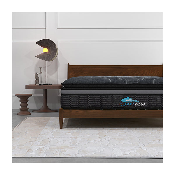 Double Layer Euro Top Spring Mattress 34Cm Queen Charcoal