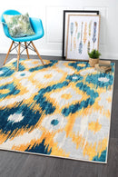 Dimensions Divinity Burst Blue Modern Rug