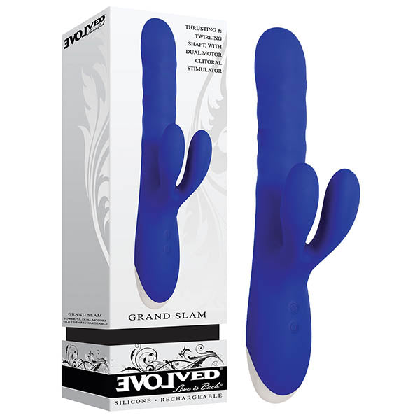 Grand Slam Blue Usb Rechargeable Thrusting Rabbit Vibrator