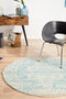 Evoke Round Glacier White Blue Transitional Rug