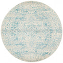 Evoke Round Glacier White Blue Transitional Rug