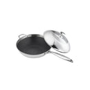 32Cm Frying Pan Non Stick Skillet With Helper Handle And Lid