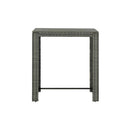 Garden Bar Table Grey Poly Rattan Powder Coated Steel