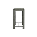 Garden Bar Table Grey Poly Rattan Powder Coated Steel