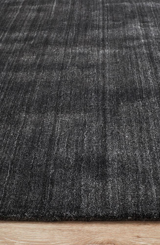 Havana Wool Silky Viscose Charcoal Rug