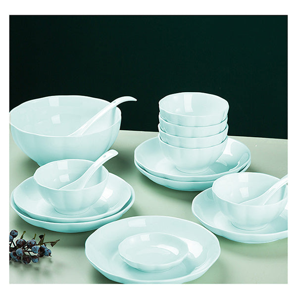 Light Blue Ceramic Dinnerware Set Of 10C