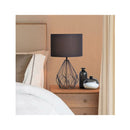 Metal Wire Table Lamp In Black Finish With Black Drum Shade