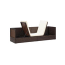 Outdoor Lounge Bed With Cushion And Pillows Poly Rattan Brown