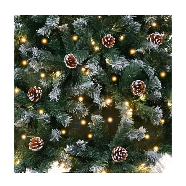 Pre Lit LED Christmas Tree With Pine Cones 240cm