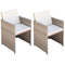Poly Rattan Dining Chairs (2 Pcs) - Grey/Beige