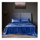 Royal Comfort Set 4 Piece Queen Navy Blue Fitted Flat Sheet Pillowcases