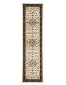 Sydney Collection Medallion Rug Ivory With Black Border