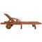 Solid Acacia Wood Sun-Lounger And Table (Set Of 3) - Brown