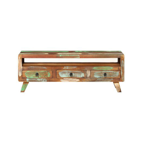 Tv Cabinet Multicolour 110 X 30 X 40 Cm Solid Reclaimed Wood