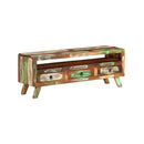 Tv Cabinet Multicolour 110 X 30 X 40 Cm Solid Reclaimed Wood