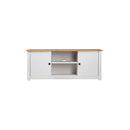 Tv Cabinet White 120 X 40 X 50 Cm Solid Pine Wood Panama Range