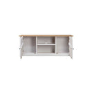 Tv Cabinet White 120 X 40 X 50 Cm Solid Pine Wood Panama Range