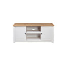 Tv Cabinet White 120 X 40 X 50 Cm Solid Pine Wood Panama Range