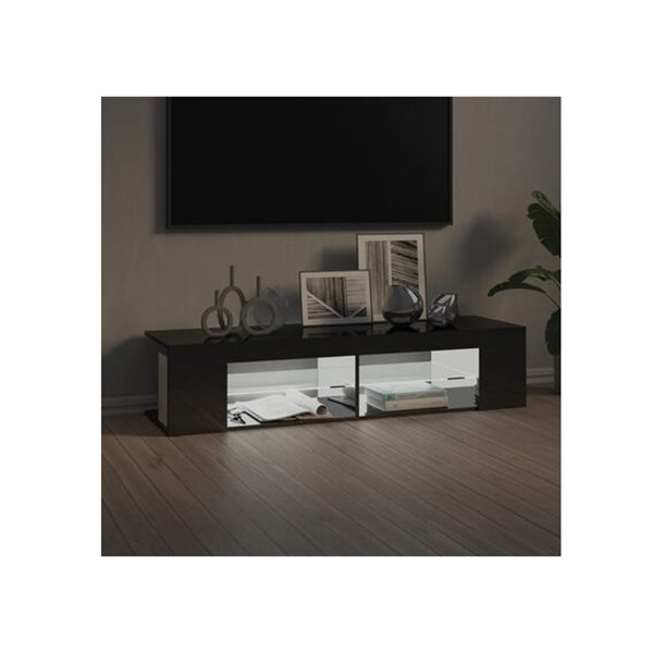 Tv Cabinet With Led Lights High Gloss Grey 135 X 39 X 30 Cm