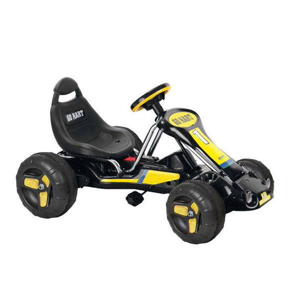 Pedal Powered Go Kart for Children Black Ride and Steer 4 Wheel Vehicle