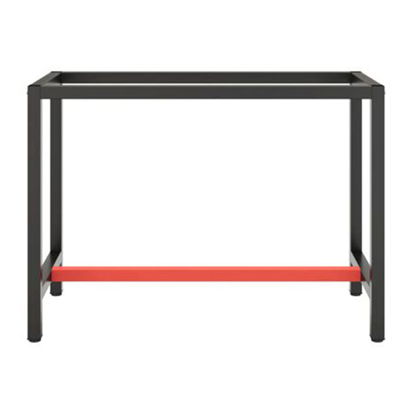 Work Bench Frame Matte Black And Matte Red 110 X 50 X 79 Cm Metal