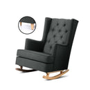 Rocking Armchair Feeding Chair Fabric Lounge Recliner Charcoal