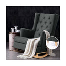 Rocking Armchair Feeding Chair Fabric Lounge Recliner Charcoal