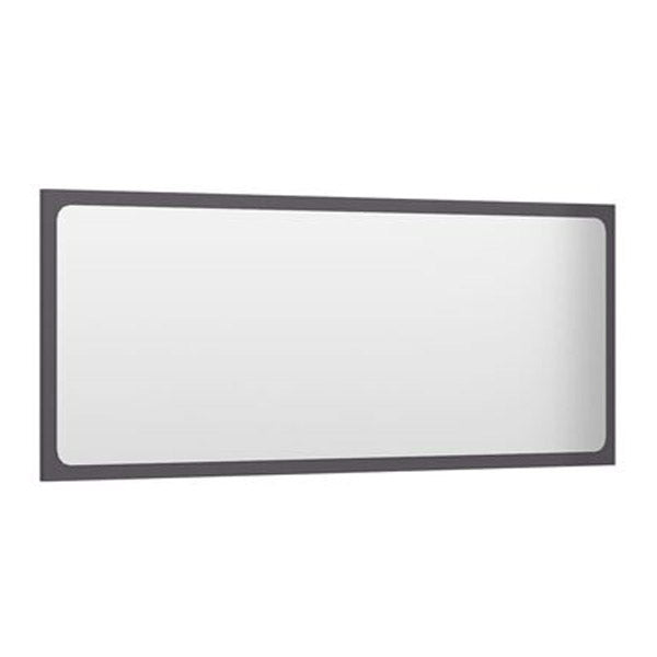 Bathroom Mirror High Gloss Grey 100 Cm Chipboard