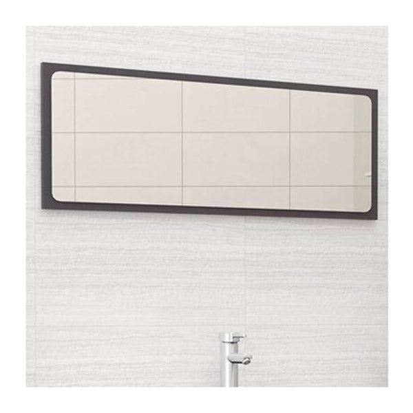 Bathroom Mirror High Gloss Grey 100 Cm Chipboard