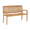 3 Seater Stacking Garden Bench 159 Cm Solid Teak Wood