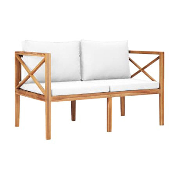 Garden Bench With Cream Cushions Solid Teak Wood