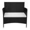 Garden Bench With Cushion Poly Rattan Black