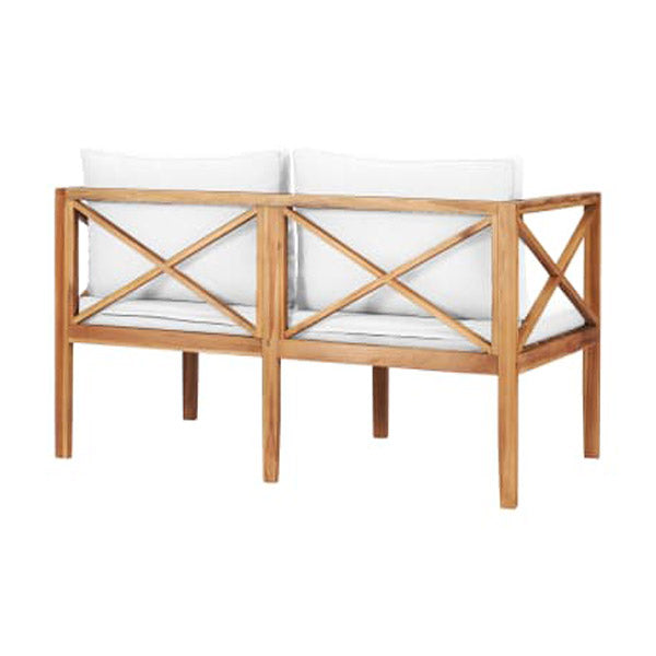 Garden Bench With Cream Cushions Solid Teak Wood