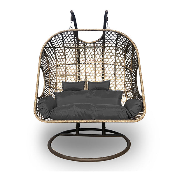 2 Seater Rocking Egg Chair Outdoor Wicker Rattan Patio Garden