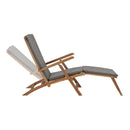 Deck Chair With Cushion Solid Teak Wood