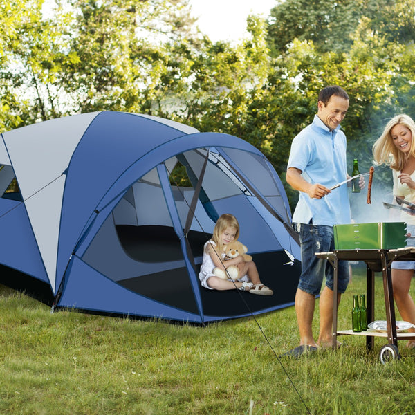 6 Person Camping Dome Tent with Screen Room Porch 418 x 300 CM