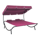 Outdoor Lounge Bed With Canopy And Pillows 200X173X135 Cm