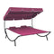 Outdoor Lounge Bed With Canopy And Pillows 200X173X135 Cm