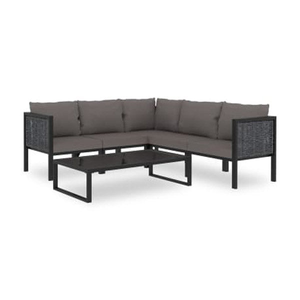 6 Piece Garden Lounge Set With Cushions Anthracite Poly Rattan