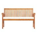 3 Seater Garden Bench With Cushion 150 Cm Solid Acacia Wood