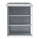 Garden Shed With Rack Grey 205X130X183 Cm Iron