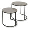 2 Piece Round Nesting Table Set Aluminium