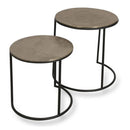 2 Piece Round Nesting Table Set Aluminium