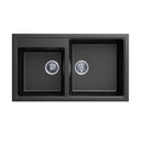 860X500X205 Mm Carysil Black Double Bowl Granite Kitchen Sink