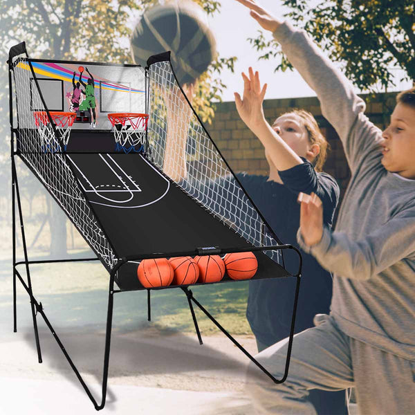 8in1 Electronic Basketball Hoop Arcade Game with 4 Balls Black